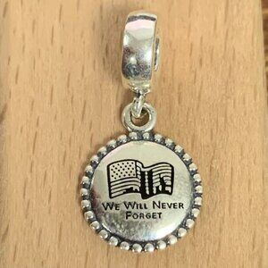 Pandora We Will Never Forget Memorial 9/11 Charm, S925 Silver Bracelets